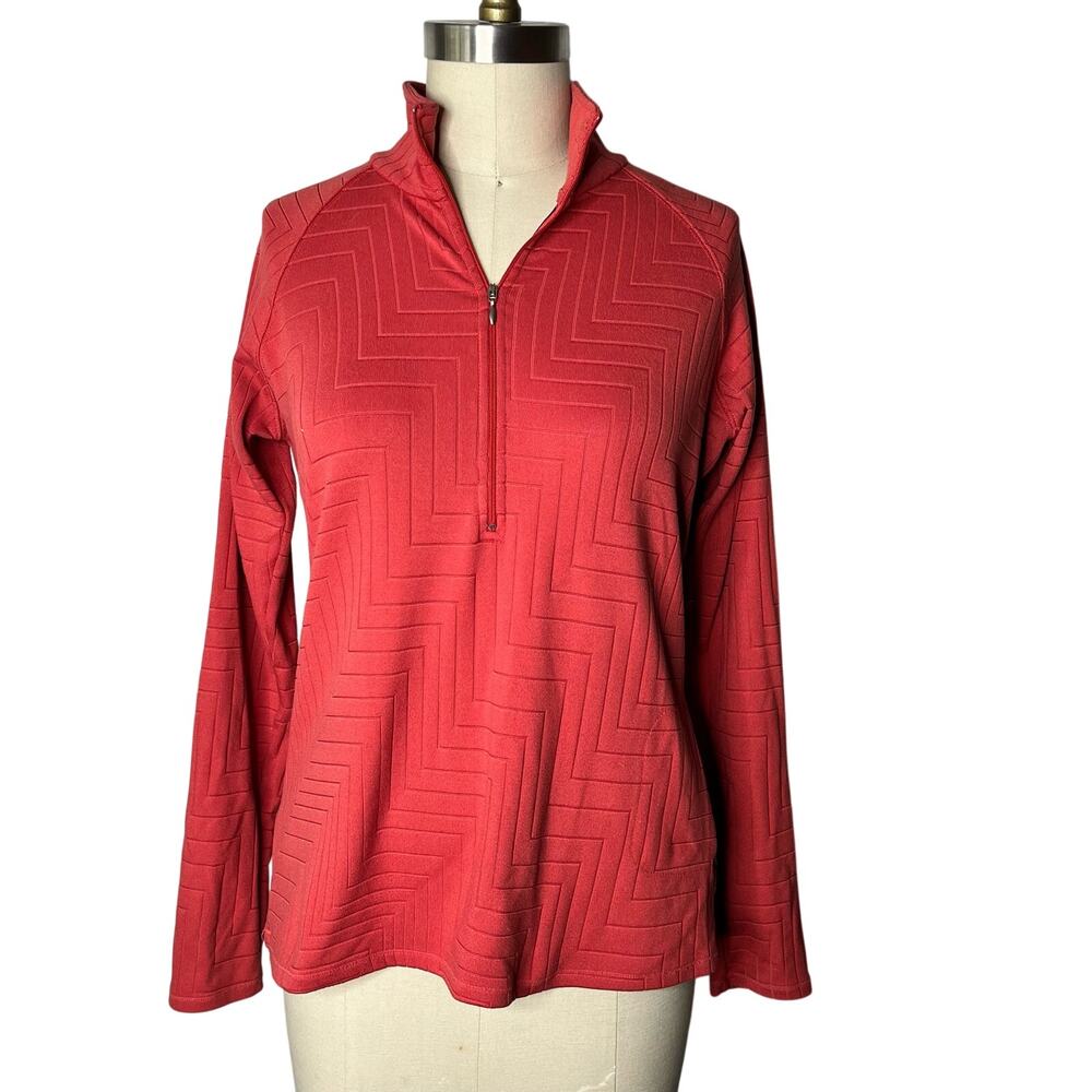 Lucy Tech Quarter Zip Dark Salmon Pullover Size Medium